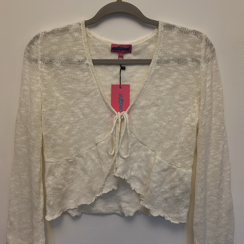 Edikted Cross Tied Shear Sweater